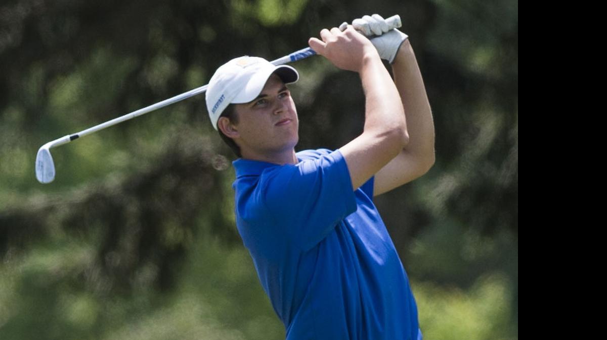 
Rockhurst golfer Gregory Watkins hit a shot off of the fairway during the Missouri Class 4 state tournament Tuesday at Sedalia Country Club. Watkins helped the Hawklets take second place as a team.

