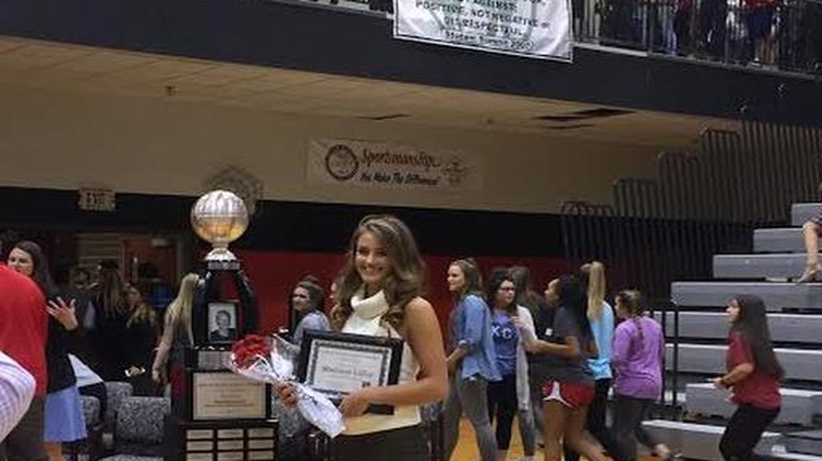 Blue Valley West’s Madison Lilley received the Evelyn Gates Award at a ceremony on Thursday at Blue Valley West. The award goes to the top high school volleyball player in the Kansas City area.