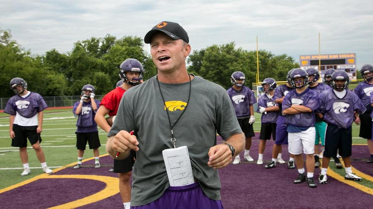 Blue Springs football coach Kelly Donohoe
