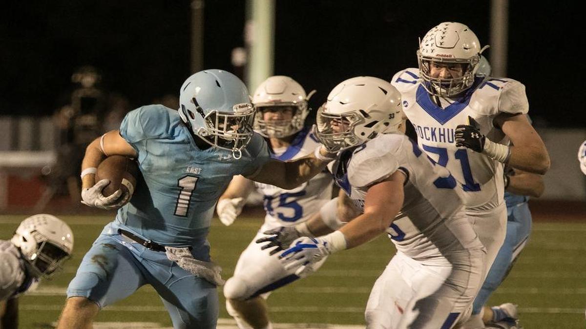 Milton Braasch (left) and his Shawnee Mission East Lancers are at No. 2 in Varsity Kansas Class 6A rankings. The Lancers play SM North on Friday.