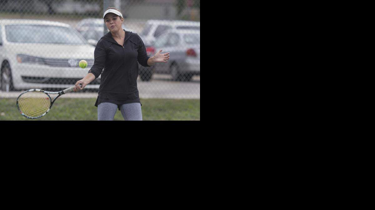 
Blue Valley’s Morgan Steffes, seen here in a dual match against SM West earlier this season, won the singles title last week at the Eastern Kansas League tennis tournament.

