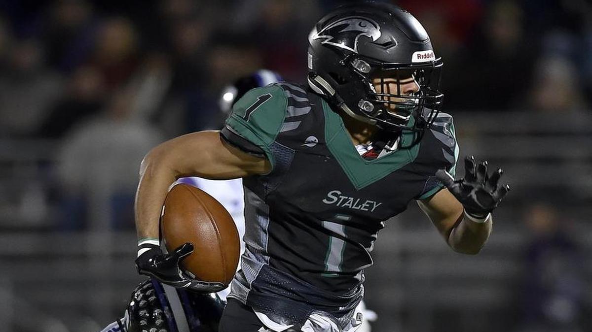 Staley’s Rod Criss II gained 56 yards to set up a first-quarter touchdown in the game against Park Hill South last Friday. The Falcons have allowed only 35 points in three playoff games heading into the Missouri Class 5 semifinal.
