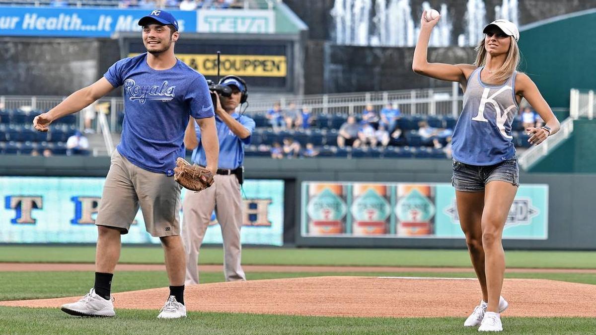 Smithville’s Jacob Boyd and Summit Christian Academy’s Carlie Queen, The Star’s Scholar-Athletes of the Year, threw out the first pitches before Wednesday’s Royals game against the Tigers at Kauffman Stadium.