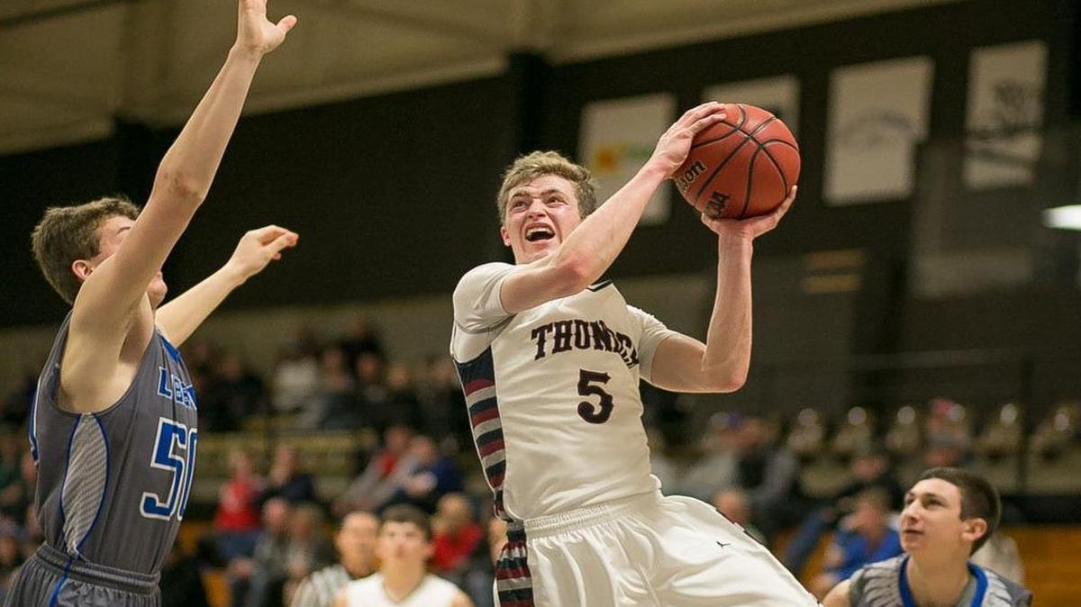 St. James Academy guard Zach Thornhill (5) signed to play with Nebraska Omaha next season.