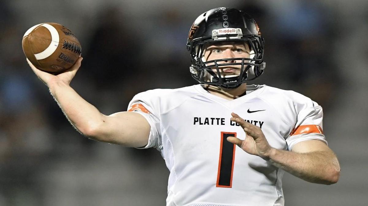 Platte County quarterback Justin Mitchell.