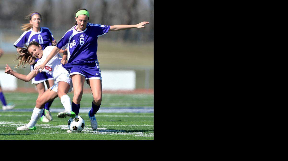 
Allie Hess (center, No. 6) and her Kearney High School teammates will compete later this week at the Missouri Class 2 girl soccer state tournament in Blue Springs.
