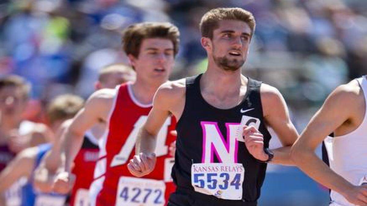 
Ben Burchstead (front) of Shawnee Mission North is the first-team selection in the 1,600-meter run on the All-Sunflower League boys track and field team.
