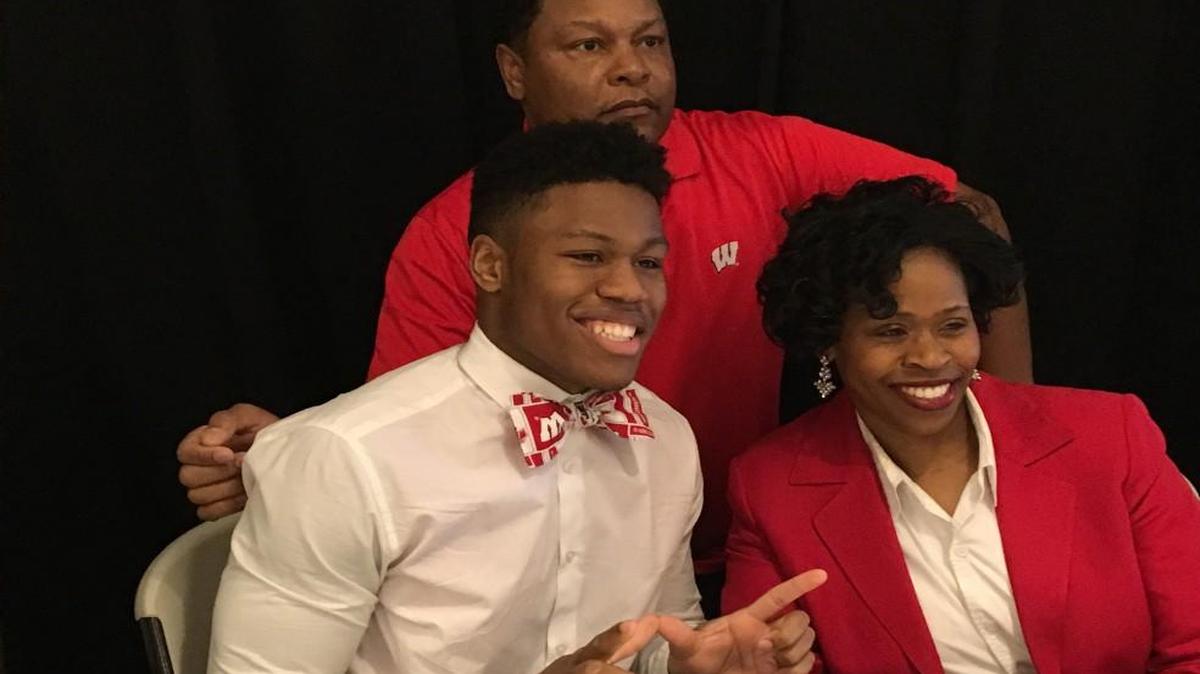A.J. Taylor at his signing ceremony.