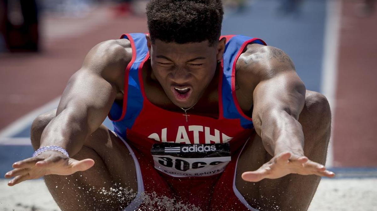 Olathe North’s Isaiah Simmons will try to repeat as Kansas Class 6A long jump state champion this weekend at the state meet in Wichita.