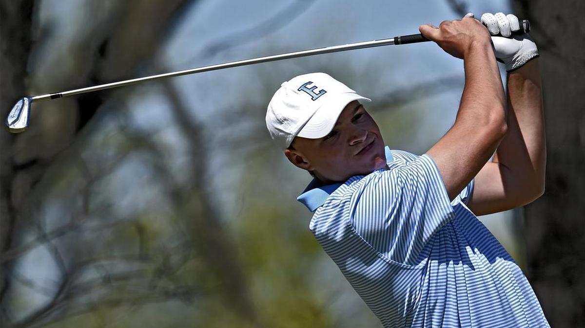 Shawnee Mission East High School golfer Andy Spencer, seen here at the SM Northwest Invitational in April, finished second on Monday at the Kansas Class 6A state tournament in Manhattan.