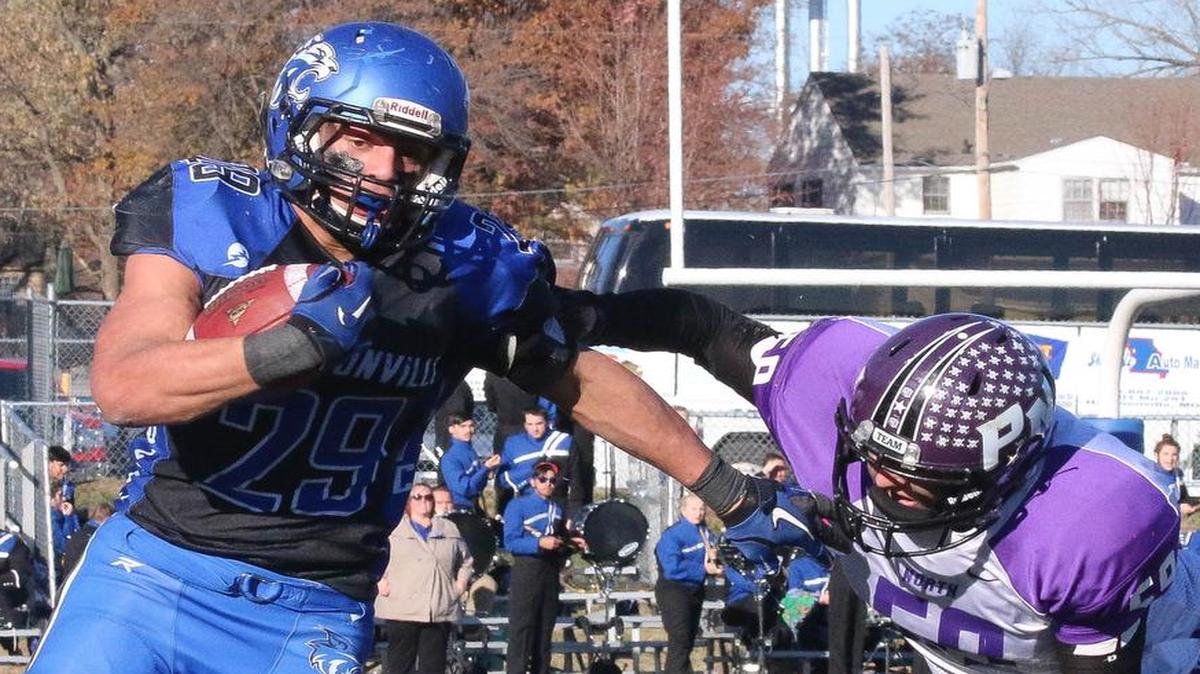 Harrisonville’s Morgan Selemaea ran for 230 yards and four touchdowns in a 32-15 victory over Parkway North in a Class 4 semifinal at Harrisonville.