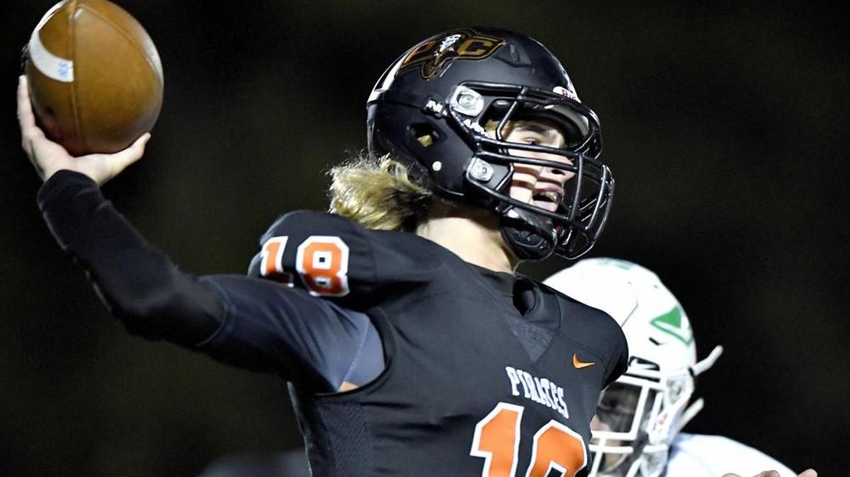 Platte County quarterback Tanner Clarkson throws during a game against Smithville this season.