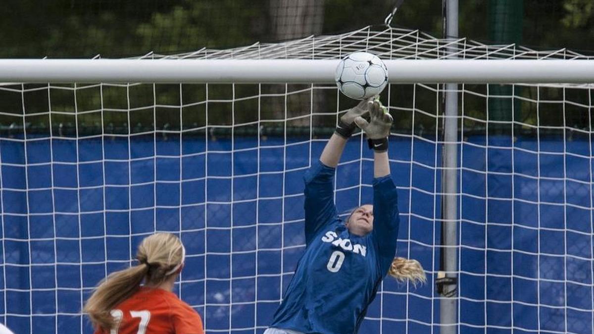 Notre Dame de Sion’s Afton Fennewald made another outstanding save at the Missouri Class 3 Championship soccer game between Nortre Dame de Sion and Rockwood Summit at Swope Park Soccer Village in Kansas City, Mo on June 4, 2016. Notre Dame de Sion won 1-0.