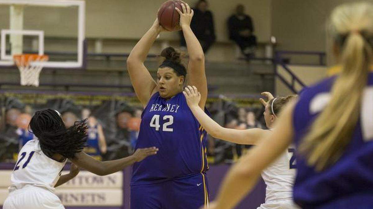 
Taylor Doan (center) of Kearney controlled the ball against North Kansas City defenders in a game earlier this season in the Northland Classic tournament.
