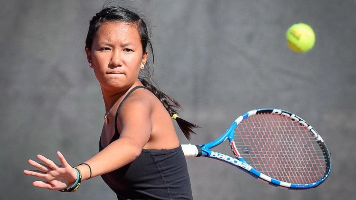 
Shawnee Mission West’s Josephine Cao won the Kansas 6A state singles tennis championship Saturday.
