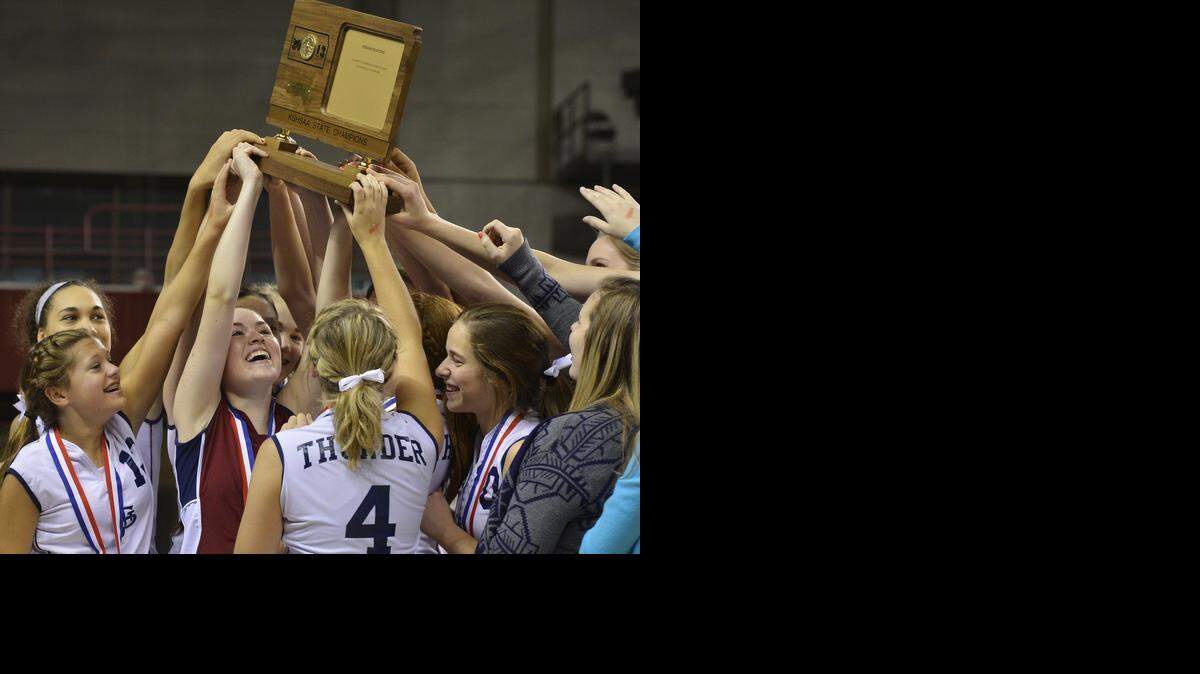 
St. James Academy defeated St. Thomas Aquinas in the Kansas Class 5A volleyball state title match last November at the Kansas Expocentre in Topeka.
