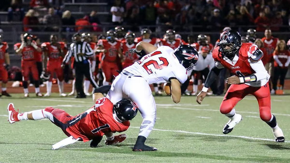 Park Hill’s Aiden Byrd tackled Fort Osage’s Isaiah Iloilo Friday night, but Fort Osage controlled the game.