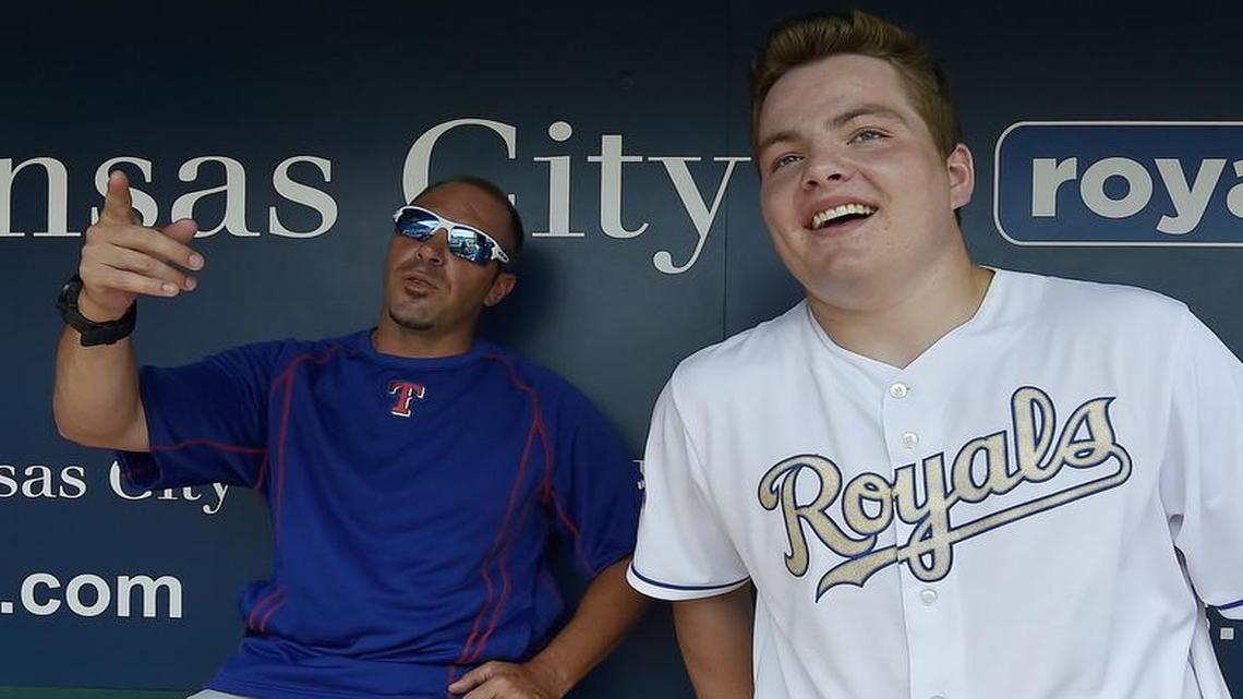 Texas Rangers field coordinator Jayce Tingler and Jacob Bohlken, the Kansas City Star’s Male Scholar-Athlete of the Year, reunited at Sunday’s game at Kauffman Stadium.