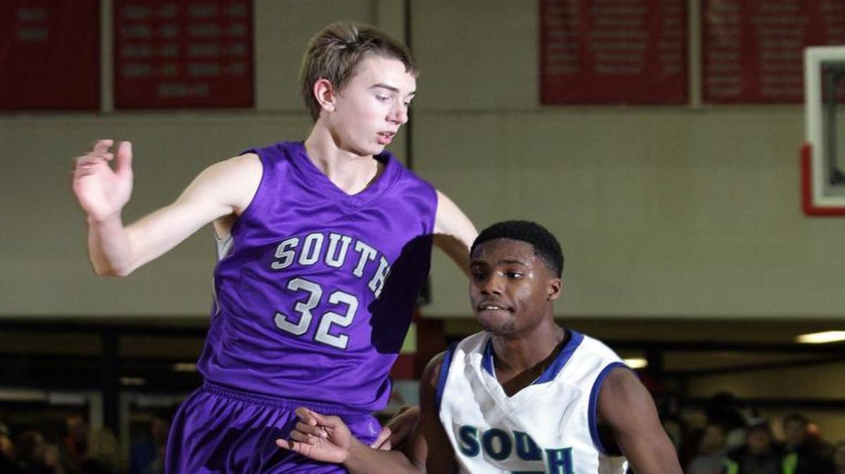 Ryan Welty (left) of Park Hill South, seen here in a William Jewell Holiday Classic game, scored the 1,000th point of his high school basketball career last week in a game against Truman.