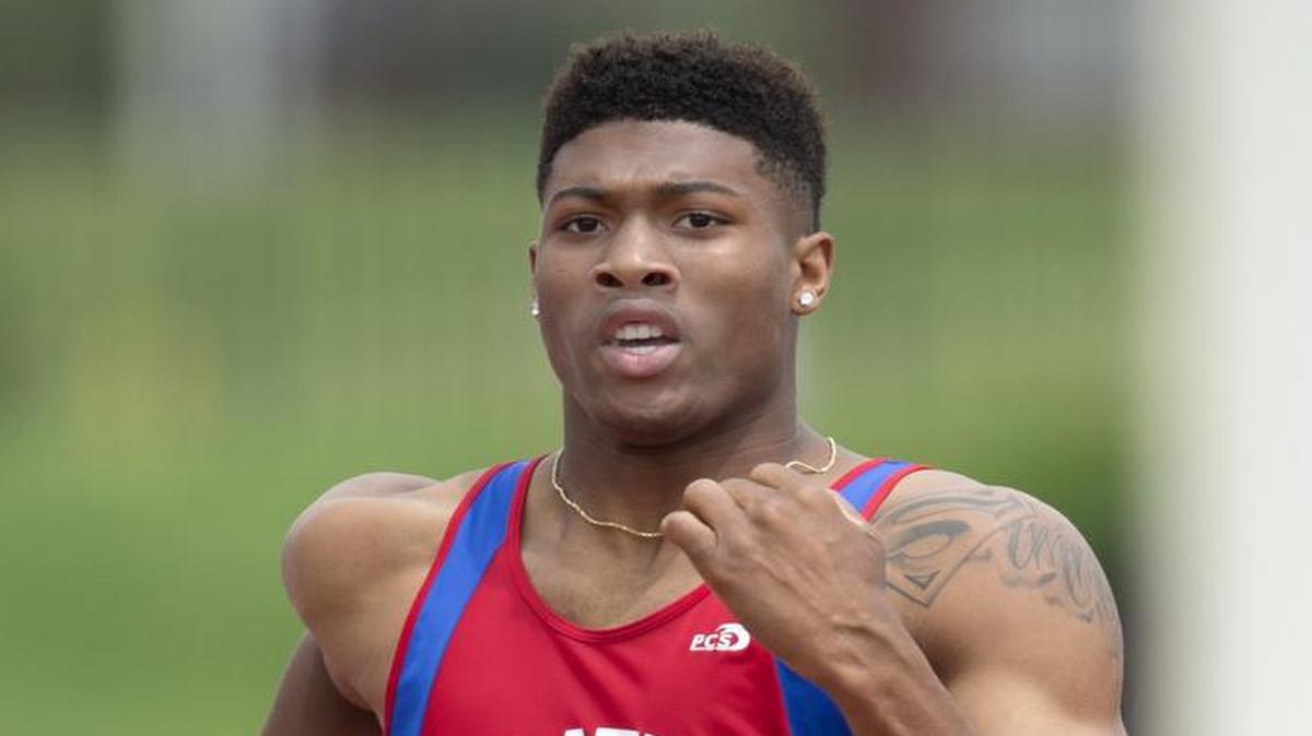Isaiah Simmons of Olathe North High School is a first-team selection in the 200-meter dash and long jump on the All-Sunflower League boys track and field team.