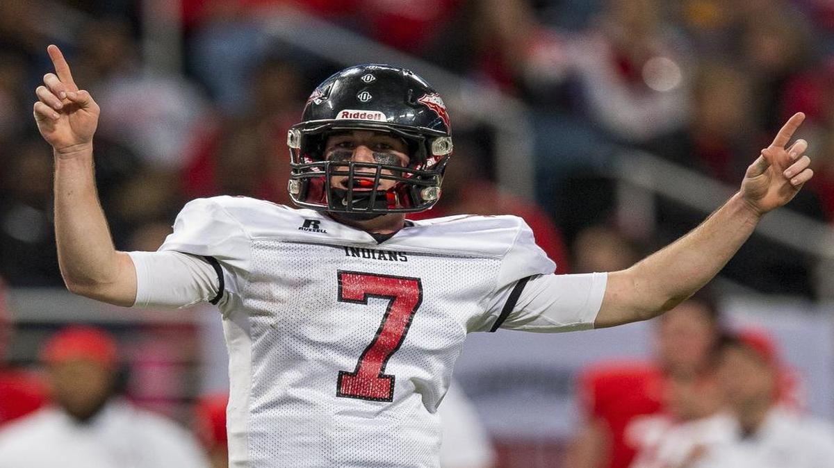 Quarterback Skylar Thompson of Fort Osage passed for 2,128 yards and 25 touchdowns and ran for 1,099 yards and 21 touchdowns this season for the state champion Indians.