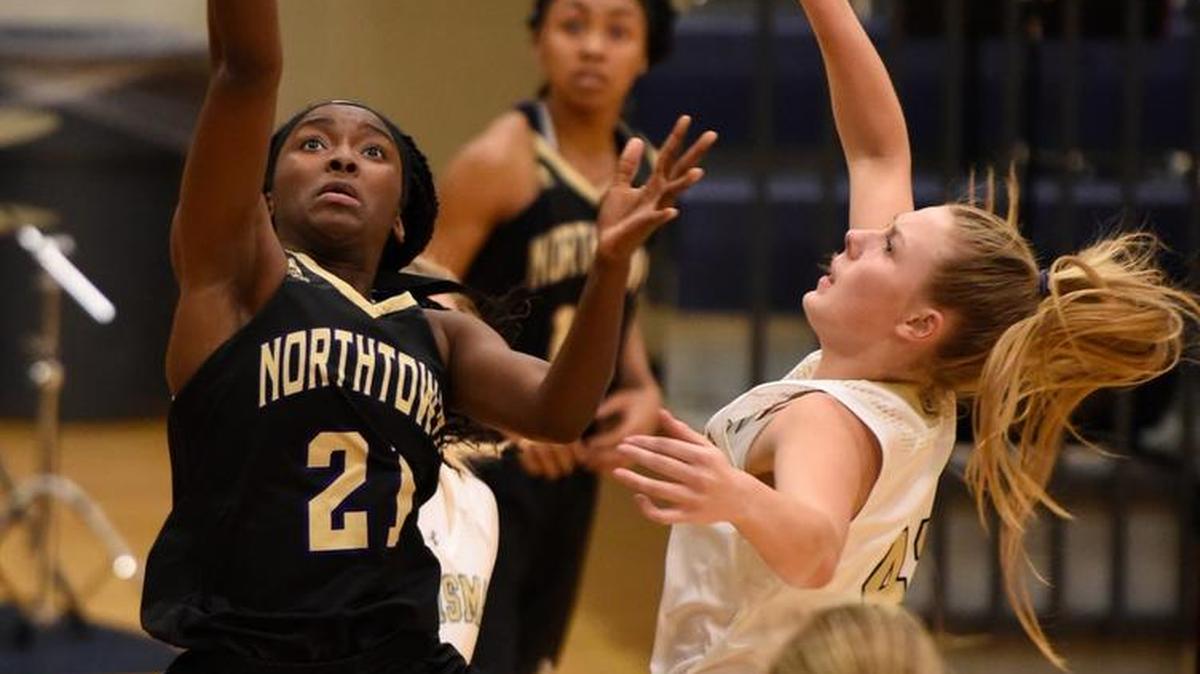Maya Brewer (left) was the star of the game for North Kansas City on Thursday night against William Chrisman.