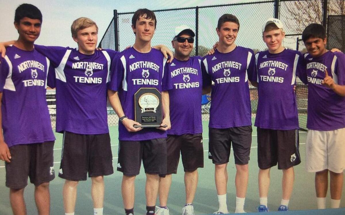 
The Blue Valley Northwest High School boys tennis squad, seen here from a tournament earlier this season, won the Eastern Kansas League team title on Saturday.
