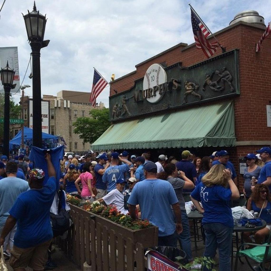 The Wrigleyville drinking establishments had a lot of visitors from Kansas City when the Royals played there in 2015.
