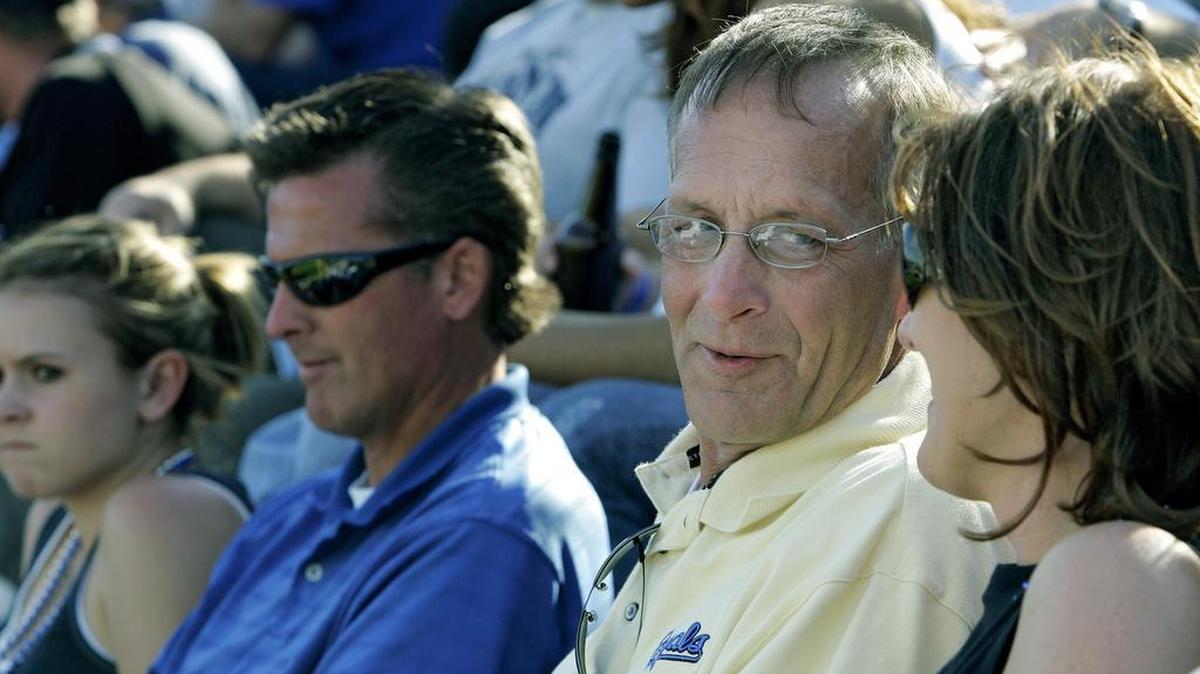 Alex Gordon’s father, Mike Gordon, second from right, watched his son’s major-league debut from the upper deck at Kauffman Stadium on Monday, April 2, 2007.