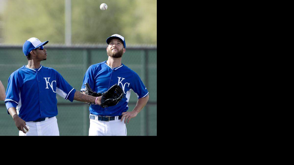 
Back in February when pitchers Yordano Ventura (left) and Danny Duffy were in spring training, the mood on the field could be light and carefree. As August melts away, the team is looking at its last three dozen games with a hard gaze. 
