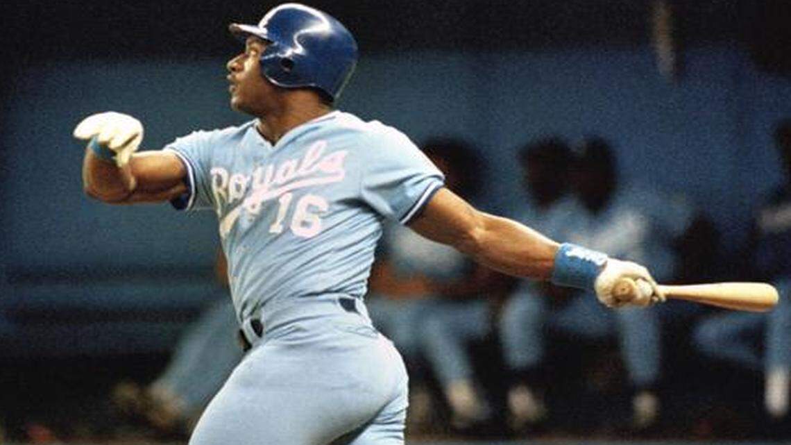 
Kansas City Royal Bo Jackson watches his 26th home run of 1989 clear the fence in right field during second inning action against the Seattle Mariners in Seattle on Sunday, Aug. 21, 1989. 
