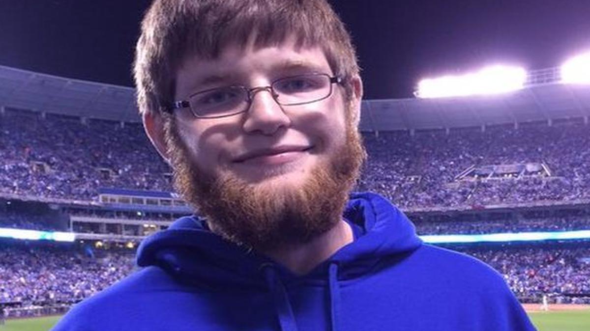 Caleb Humphreys, 19, of Blue Springs with Mike Moustakas’ home run ball.