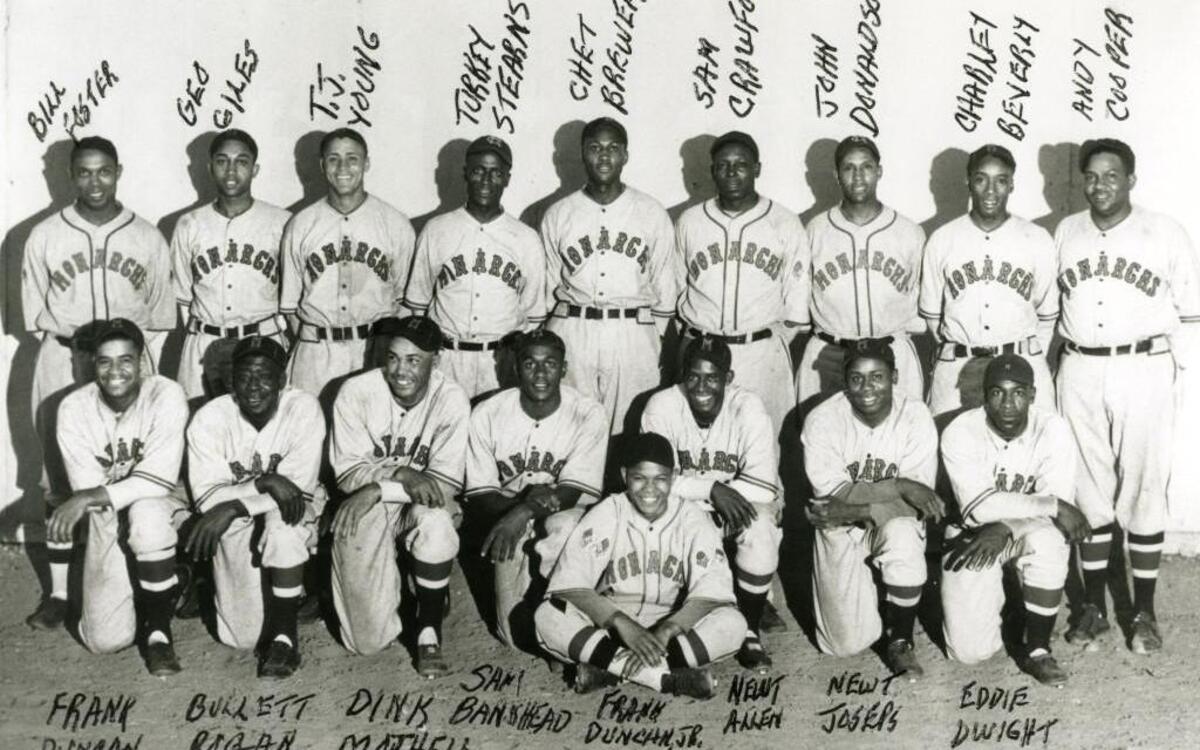 Andy Cooper is pictured at the far right in this historical photo of the Kansas City Monarchs, circa the 1920s.