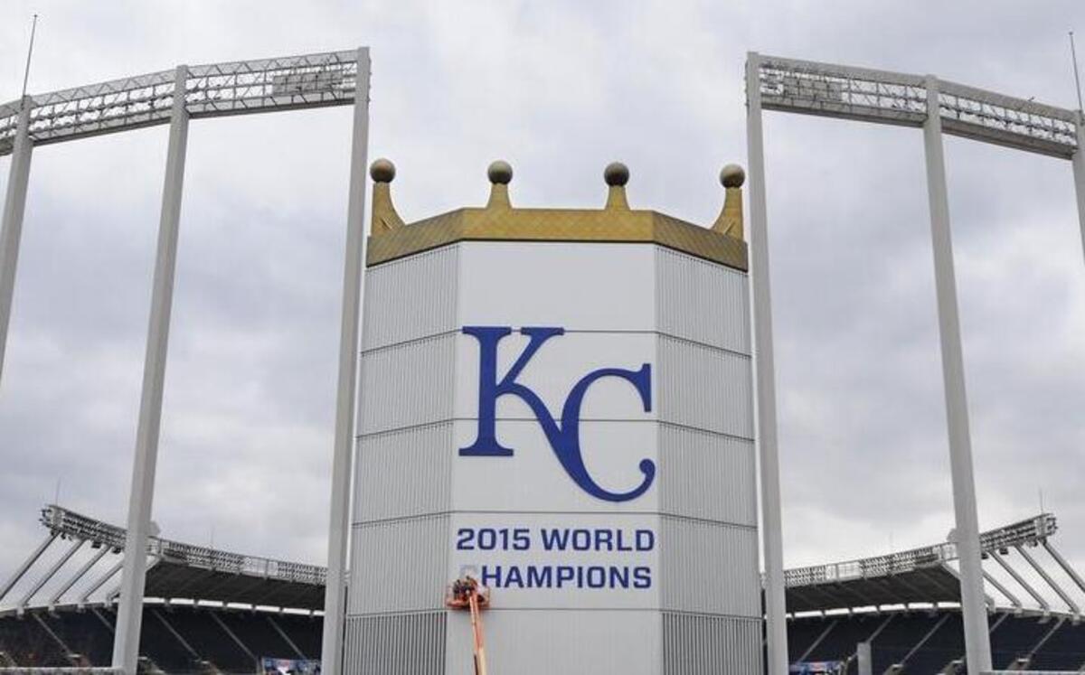 Anti-abortion group Vitae Foundation’s logo is shown on the Crown Vision scoreboard at Kauffman Stadium. Petitions with 50,000 signatures demand that the team cut ties with the group.