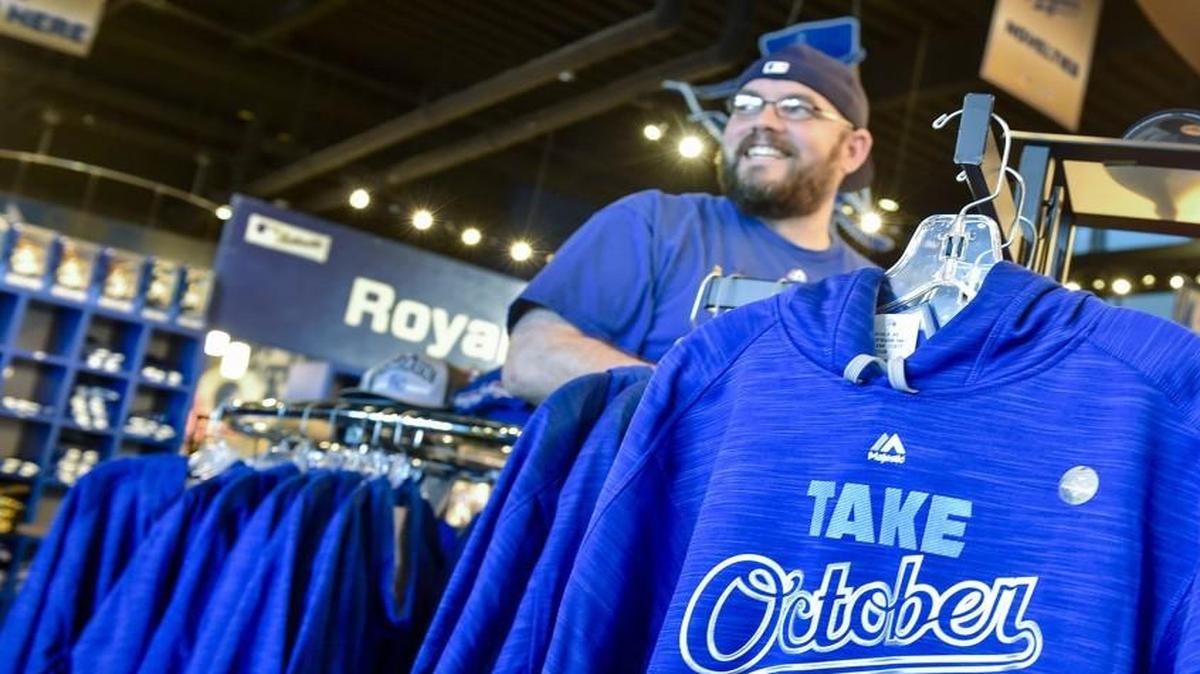 During post-season last year, Mike Orlando of Kansas City shopped near hoodies at the Kauffman Stadium Store in Kansas City.