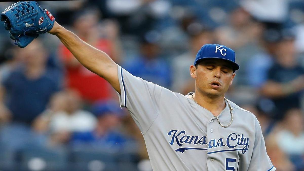 
Activated from the disabled list on Tuesday afternoon, Kansas City starter Jason Vargas allowed two runs in four innings Tuesday night against the New York Yankees. He reacted after allowing a first-inning, two-run home run to New York’s Mark Teixeira.
