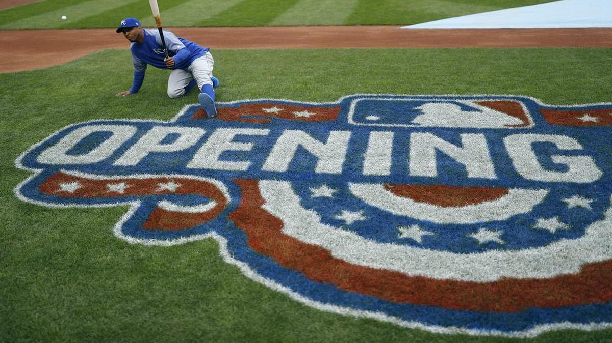 Kansas City Royals' Alcides Escobar warms up at Target Field on opening day Monday April 3, 2017, in Minneapolis, Minn.