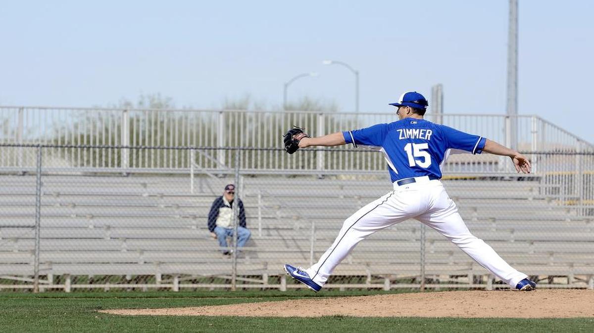 
Kansas City Royals pitcher Kyle Zimmer during spring training in 2014.
