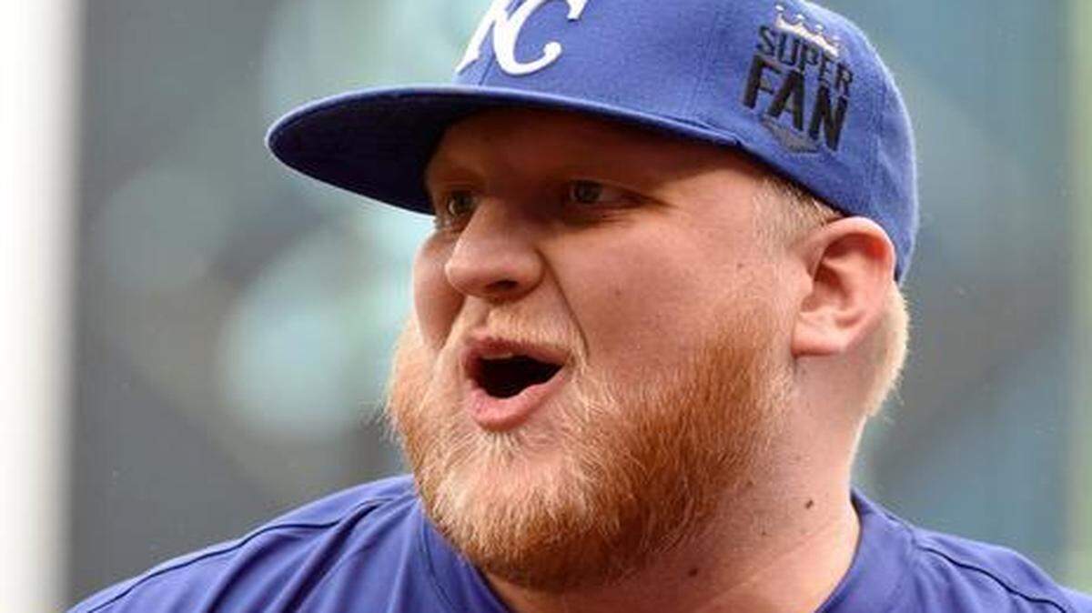 
Royals super fan Jimmy Faseler, who was critically wounded by gunshots in an attempted robbery, was on hand Monday at the Royals season-opening game with the White Sox at Kauffman Stadium.
