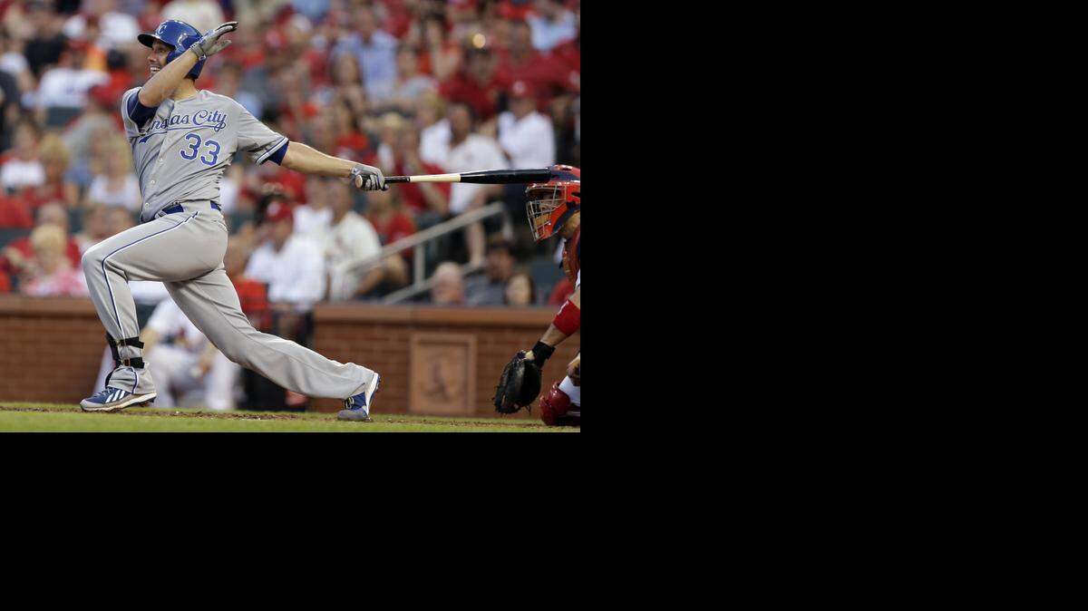 
James Shields hit an RBI double in an interleague game against the Cardinals on June 3 in St. Louis. Shields, a pitcher, may get another chance at the plate this week as the Royals play the Arizona Diamondbacks in Phoenix.

