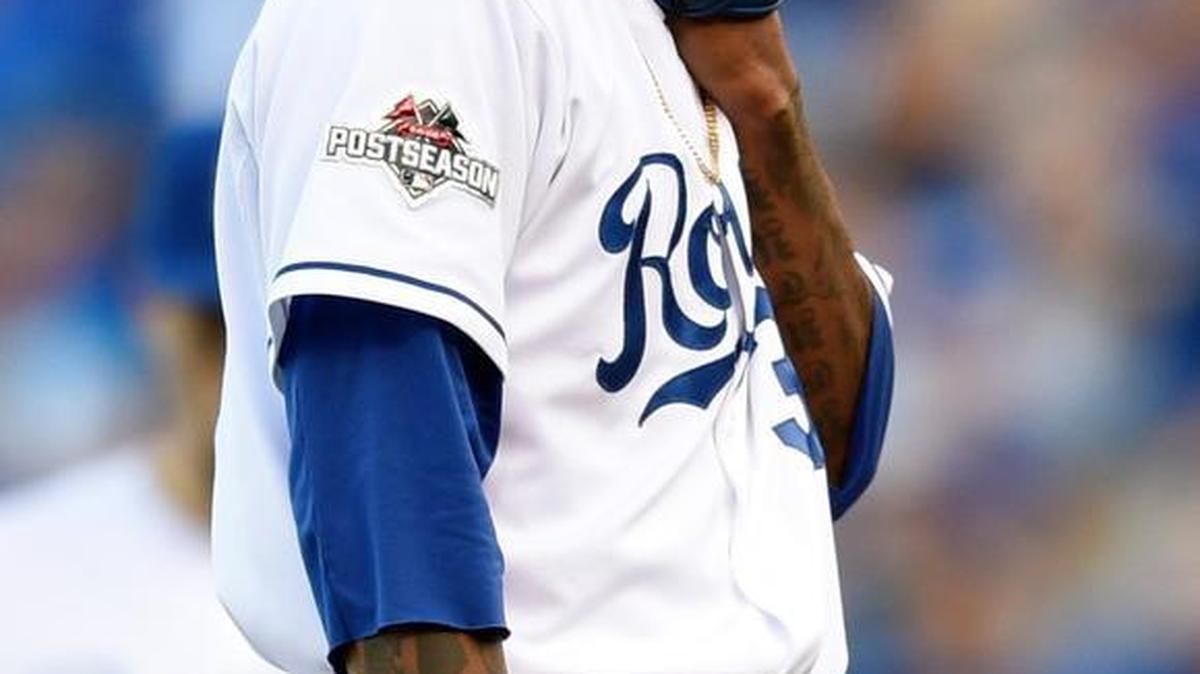 
Yordano Ventura yelled into his glove after allowing a sixth-inning walk on Saturday against Toronto in Game 2 of the ALCS.
