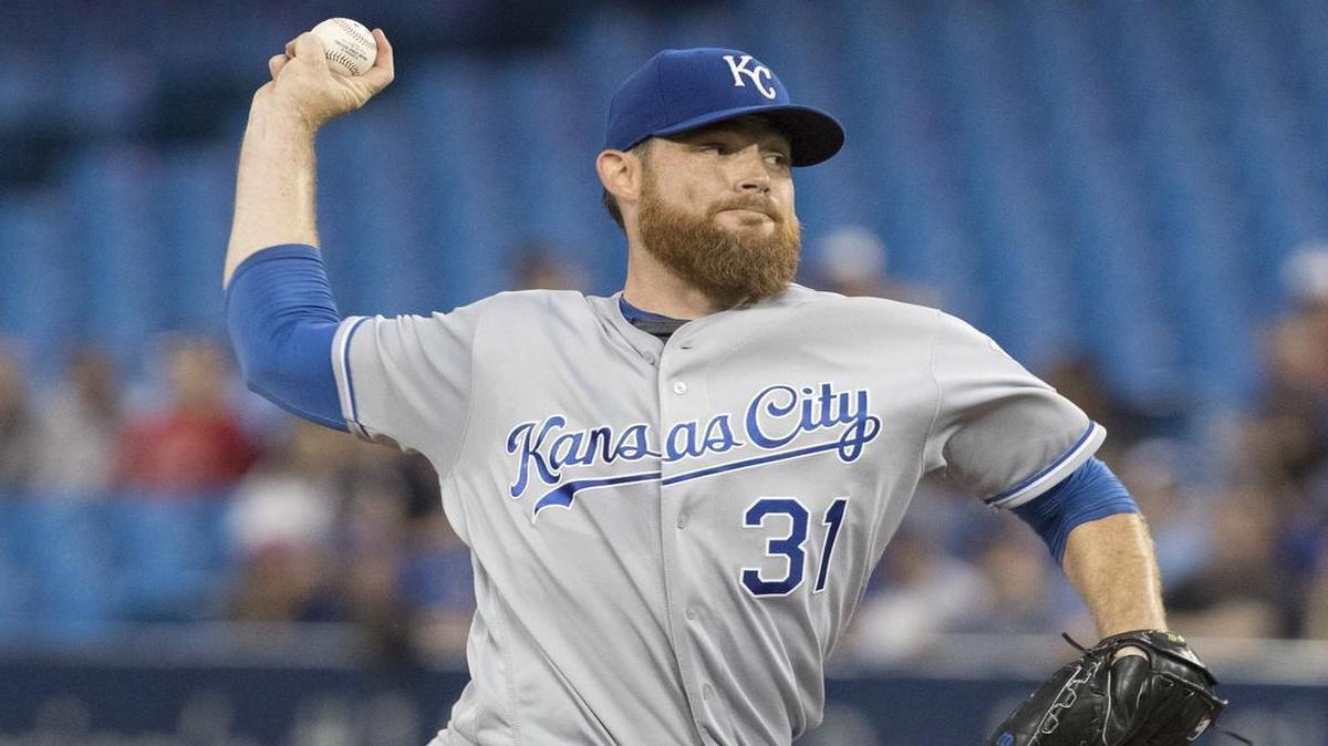 Royals starter Ian Kennedy gave up two runs in five-plus innings in a 5-2 loss to the Blue Jays on Tuesday in Toronto.
