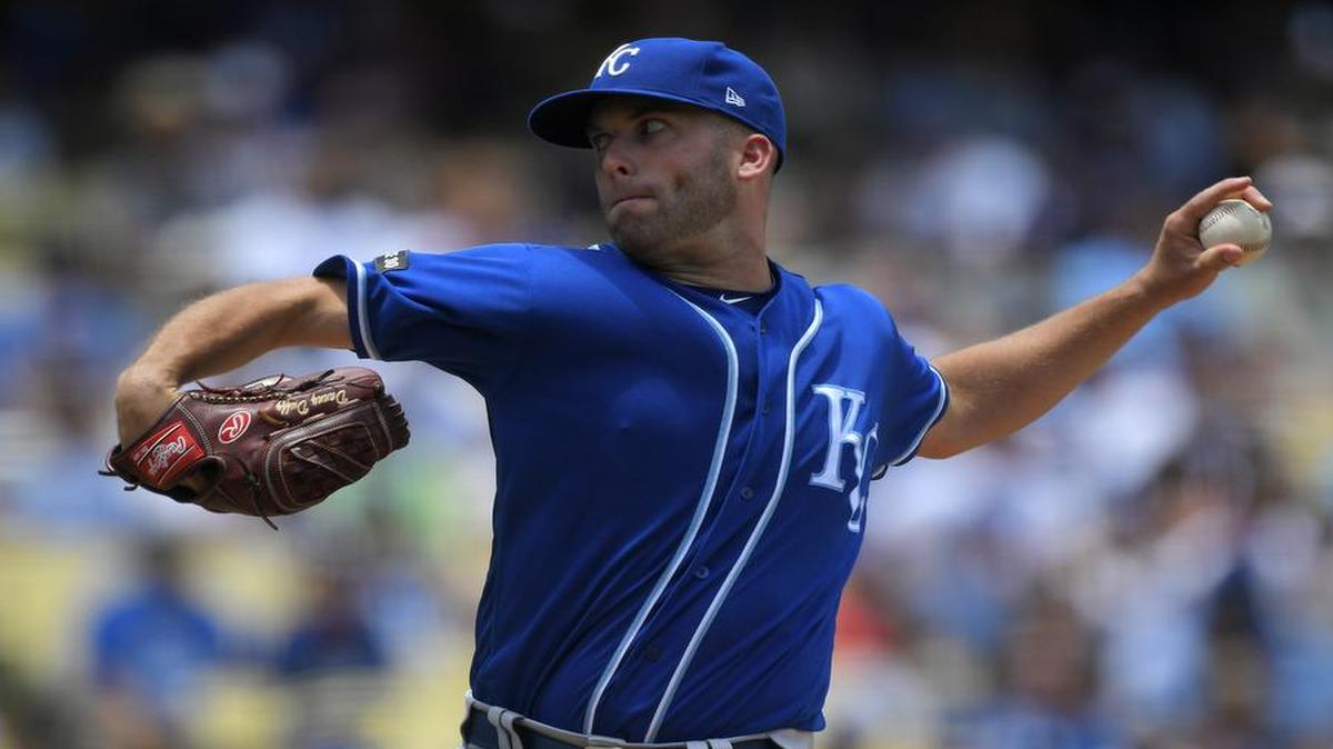 Royals starter Danny Duffy ended up with a loss Sunday against the Dodgers, but he did get a hit against Clayton Kershaw.