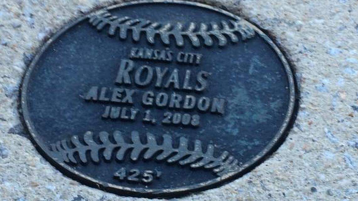 
Alex Gordon has a permanent tribute at Camden Yards as one of the major-leaguers who have hit a ball onto Eutaw Street, which is beyond the right-field wall. Gordon hit a 425-foot shot in a 7-5 loss to the Orioles on July 1, 2008.
