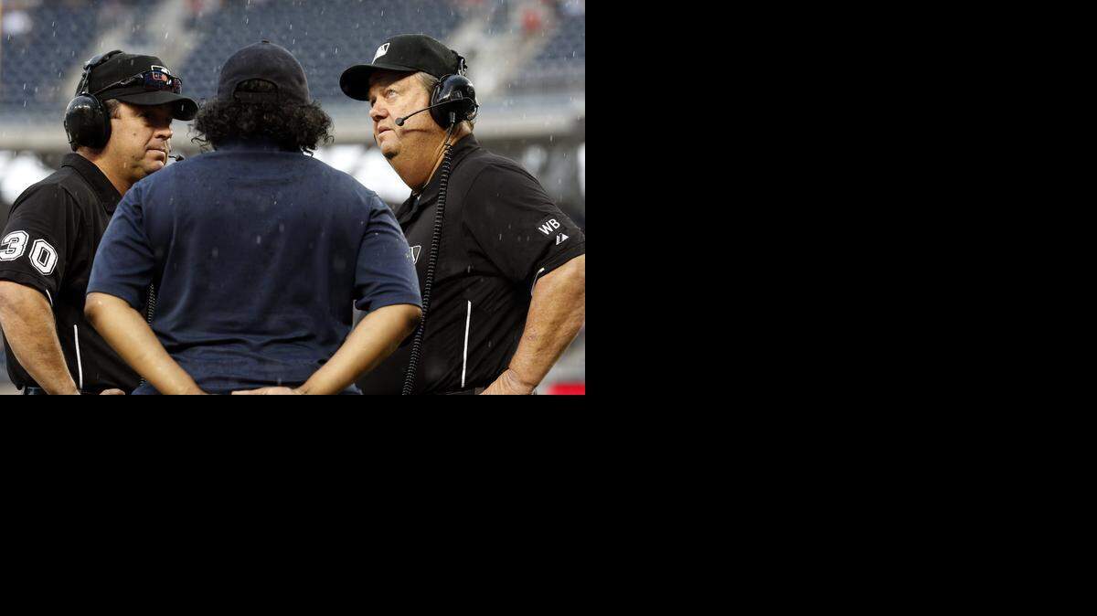 Major League umpires get a review from an umpire at the Replay Command Center in New York City, who has the final decision as to whether to uphold or overturn the initial call.