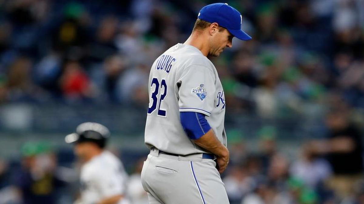 Royals manager Ned Yost announced Tuesday that right-hander Dillon Gee will start in place of Chris Young on Saturday against the Atlanta Braces at Kauffman Stadium. Young, who allowed five homers Monday night in a 6-3 loss to the New York Yankees, will undergo a forearm evaluation from team doctor Vincent Key on Wednesday in Kansas City.