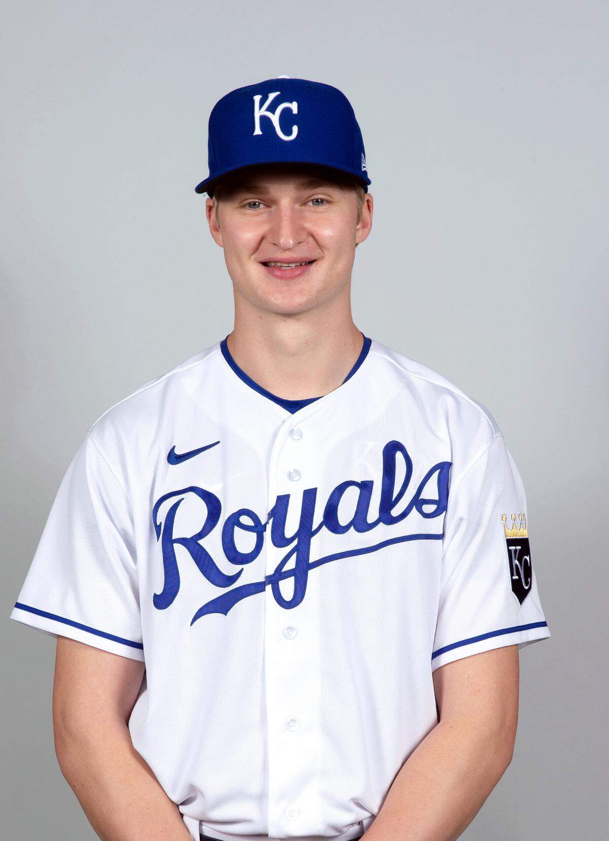 This is a 2021 photo of Noah Murdock of the Kansas City Royals baseball team. This image reflects the Kansas City Royals active roster as of Wednesday, Feb. 24, 2021 when this image was taken. (Rob Tringali/MLB Photos via AP)