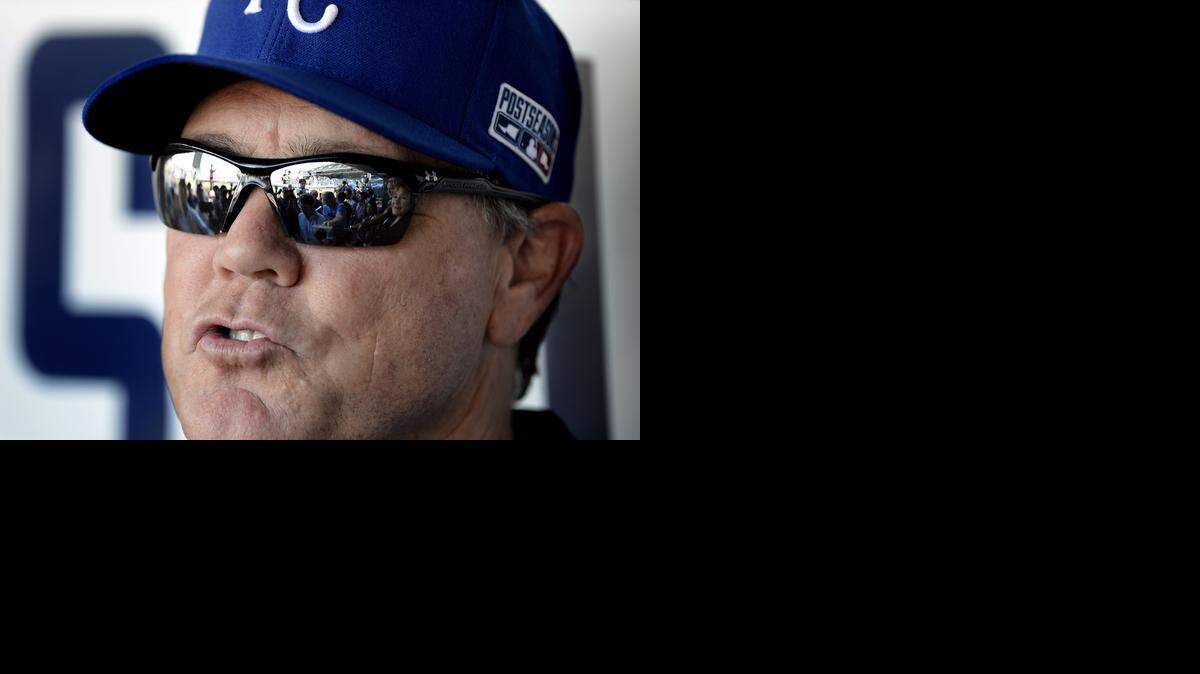 
The media crush was reflected in the sunglasses worn by Kansas City Royals manager Ned Yost, who spoke to reporters before the team practiced Tuesday at Kauffman Stadium.
