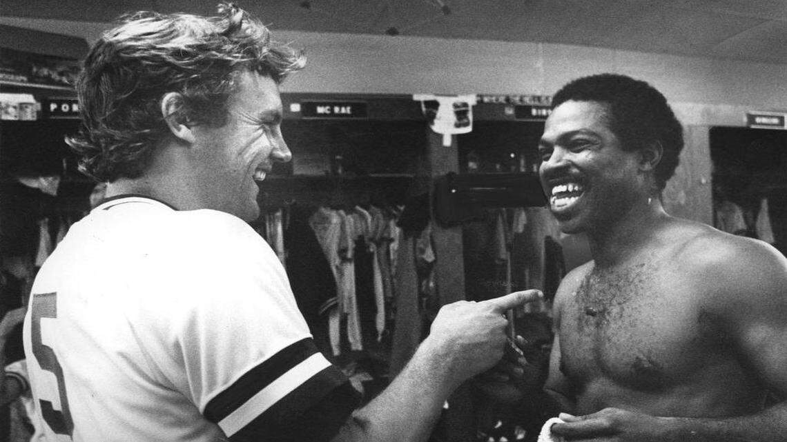 
Royals hitting heroes in 1977 were George Brett and Hal McRae. 
