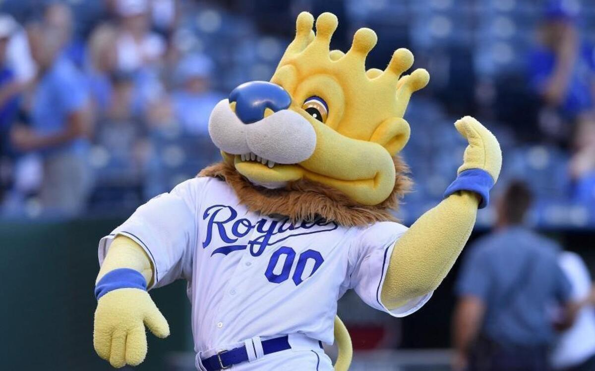 Kansas City Royals mascot Sluggerrr.